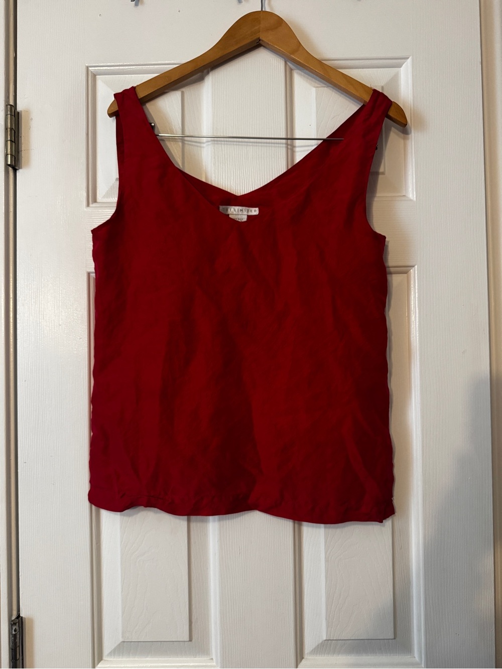 Vintage The Limited 100% Silk Red Tank Top Cropped V Neck Small